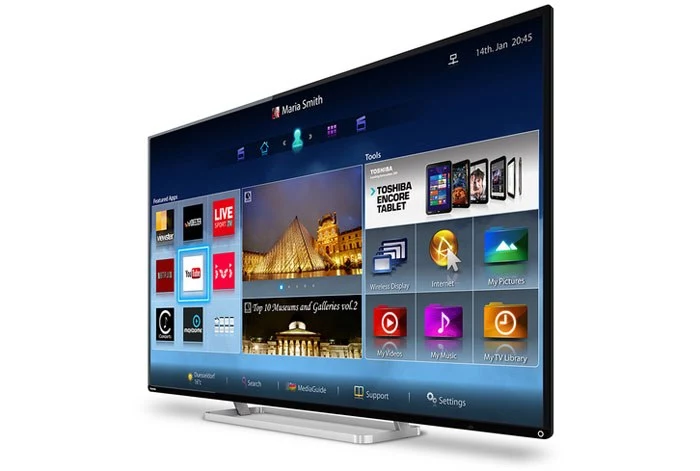 Smart TV Cloud - platforma Smart TV Toshiby. Nie dostarcza tak wielu opcji, co konkurencja