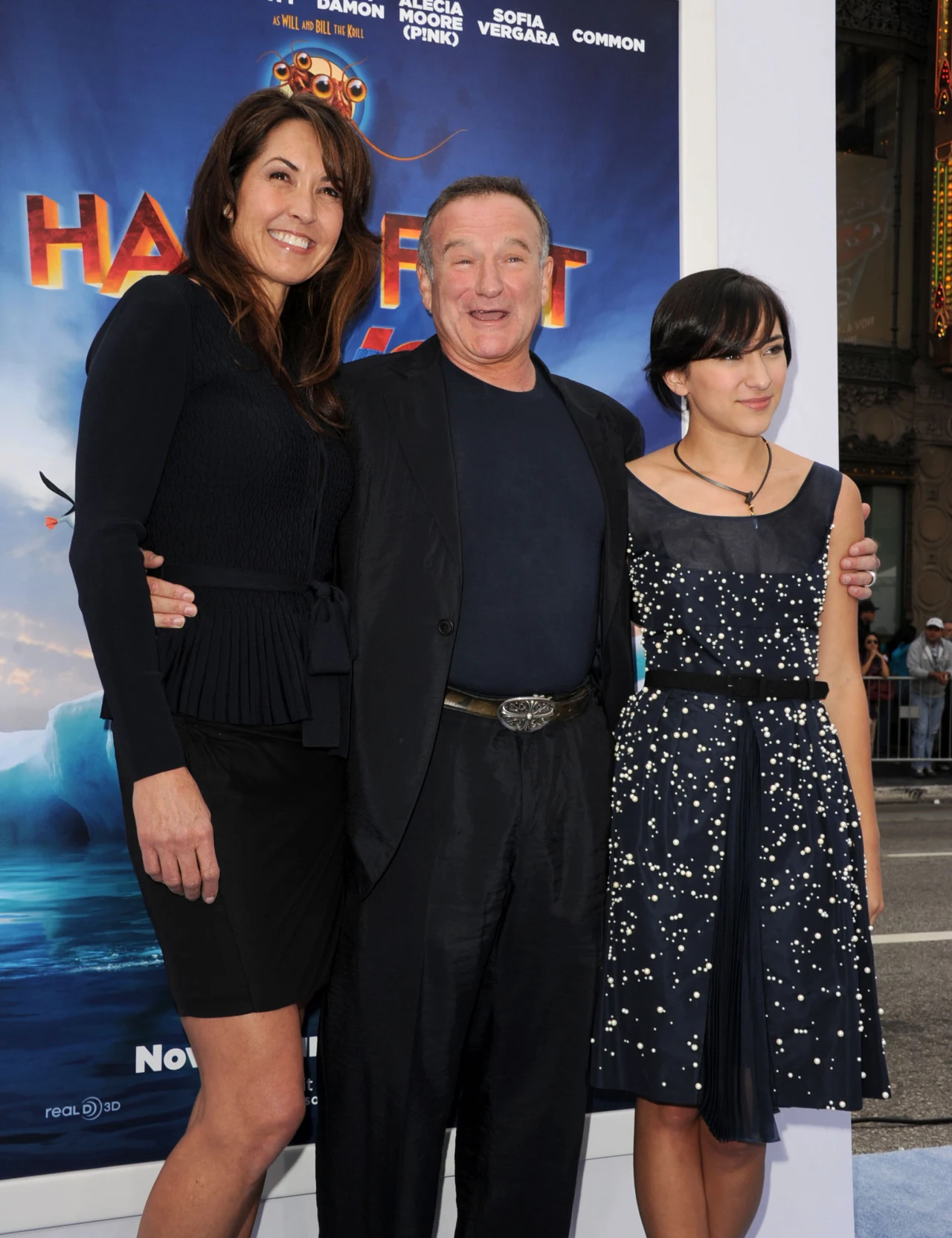 Robbin Williams ze swoją trzecią żoną oraz córką Robbin Williams ze swoją trzecią żoną oraz córką