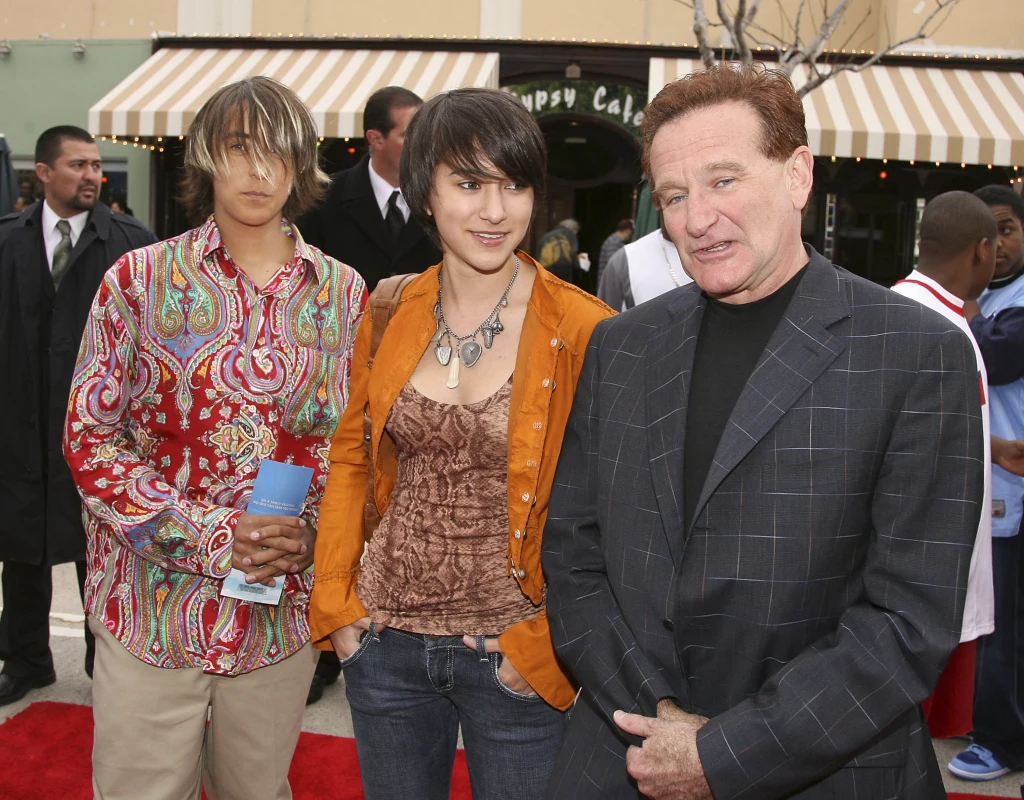 Robin Williams z synem i córką Robin Williams z synem i córką