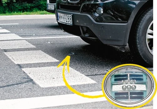 „Kocie oczy” przed pasami „Kocie oczy” przed pasami