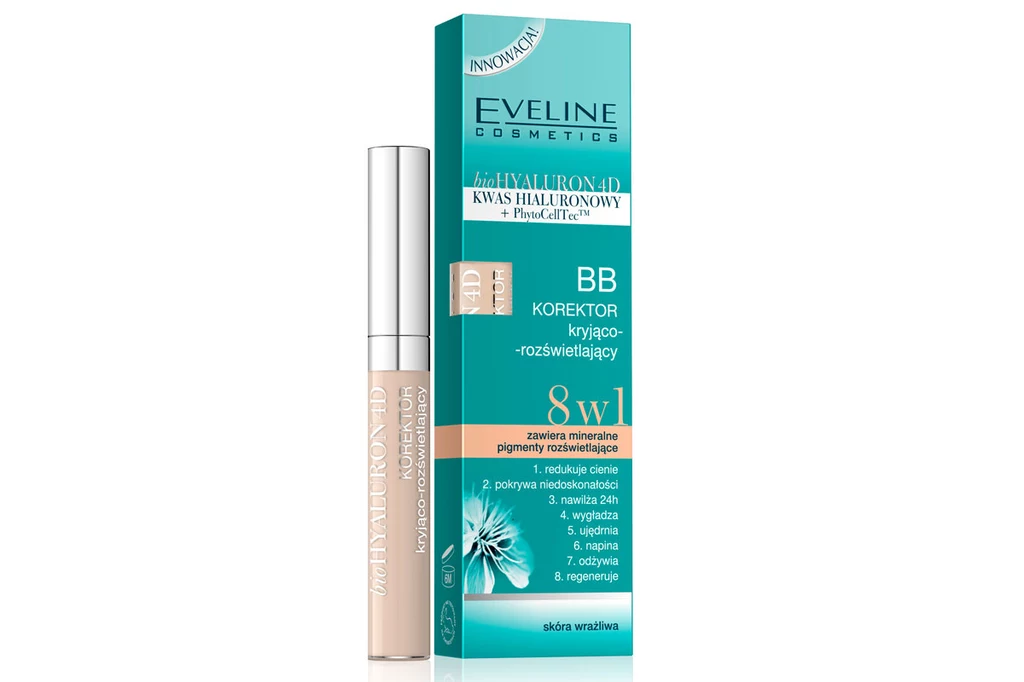 Eveline Cosmetics: BB korektor do twarzy 8 w 1 kryjąco - rozświetlający