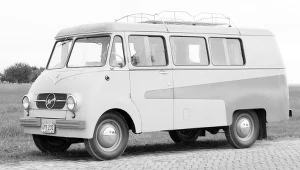 Samochód marki Nysa w wersji camping, rok 1959