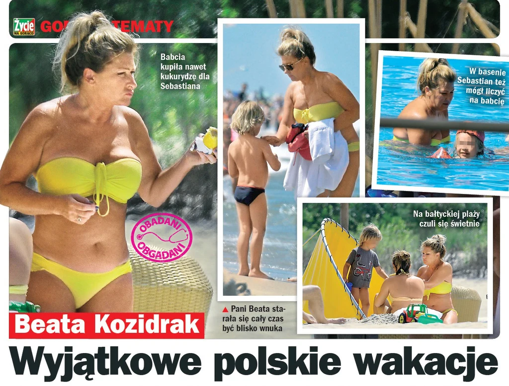 Beata Kozidrak z wnukiem Sebastianem w Juracie Beata Kozidrak z wnukiem Sebastianem w Juracie