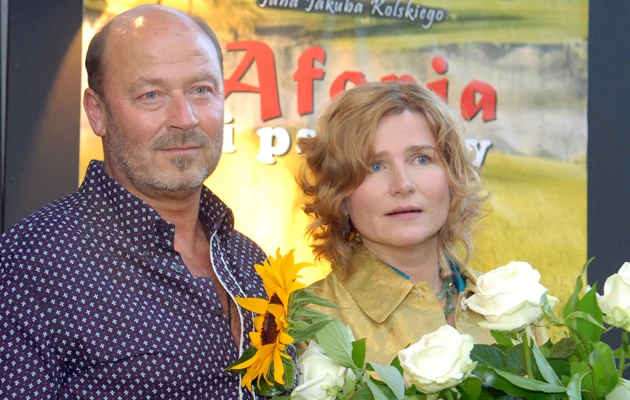 Jan Jakub Kolski i Grażyna Błęcka-Kolska na premierze filmu "Afonia i pszczoły"