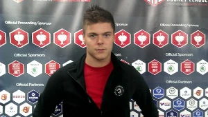 Aron Chmielewski po meczu Ocelarzi Trzyniec - SC Bern.