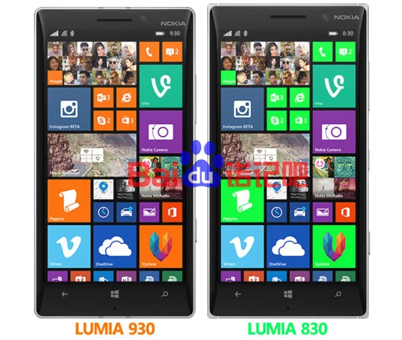 Lumia 930 i Lumia 830 Źródło: Baidu