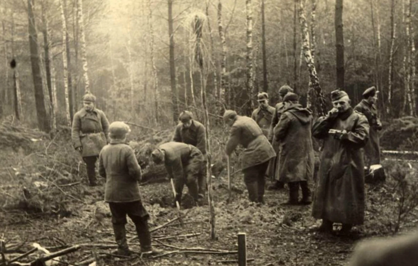 Okolice Włodawy, wytyczanie granicy niemiecko-sowieckiej po zajęciu Polski w 1939 r.