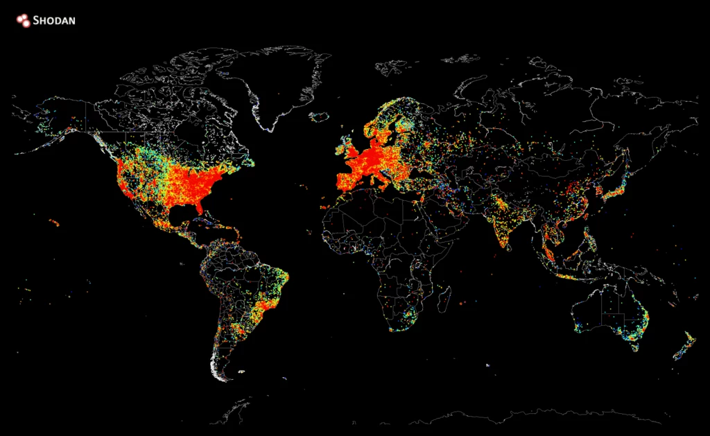 Mapę wszystkich urządzeń podłączonych do internetu.