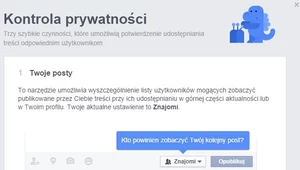 Kontrola prywatności na Facebooku.