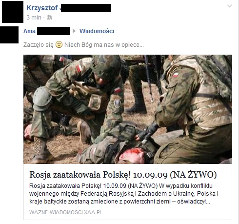 "Rosja zaatakowała Polskę", czyli kolejny przykład oszustwa na Facebooku. 