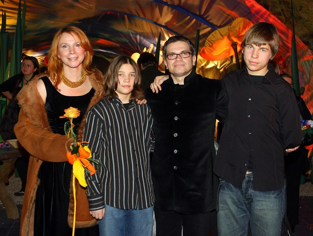 Jarosław Boberek z żoną Iloną i synami Jarosław Boberek z żoną Iloną i synami