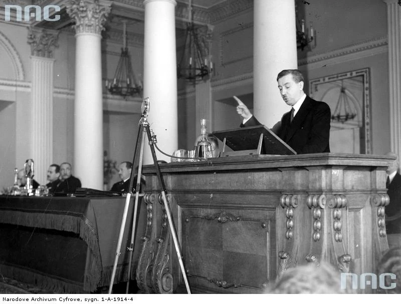 Wielka Narada Gospodarcza w Prezydium Rady Ministrów. Przemówienie wicepremiera Eugeniusza Kwiatkowskiego, 1936 Wielka Narada Gospodarcza w Prezydium Rady Ministrów. Przemówienie wicepremiera Eugeniusza Kwiatkowskiego, 1936