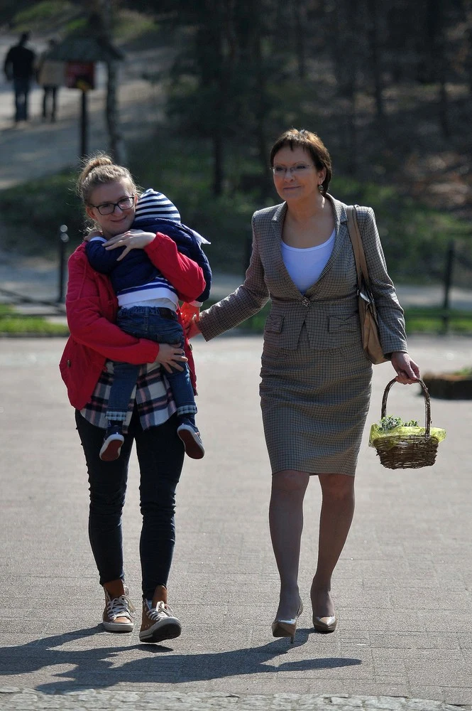 Ewa Kopacz z córką Katarzyną i wnukiem Julianem 
