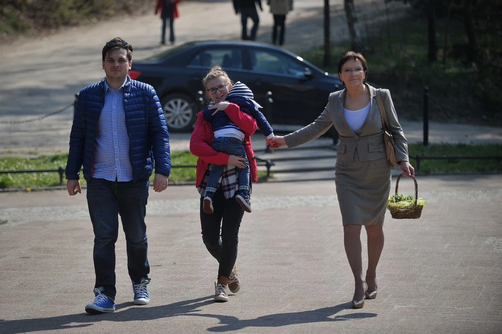Ewa Kopacz z córką Katarzyną, wnukiem Julianem i zięciem Anriyem Petranyukiem