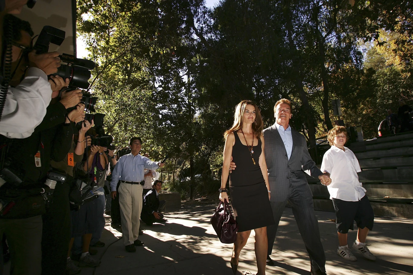 Arnold Schwarzenegger z żoną i synem Arnold Schwarzenegger z żoną i synem