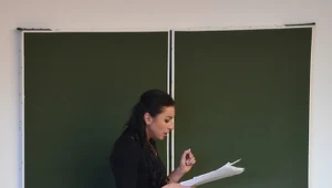 Justyna Kowalczyk podczas obrony pracy doktorskiej