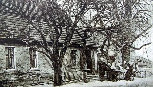 Widokówka przedstawiająca niemiecką gospodę w Niwce