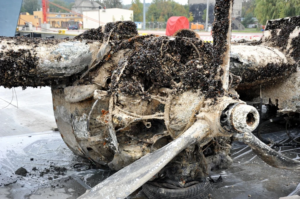 Wrak bombowca A-20 Havoc wydobyty z dna Bałtyku