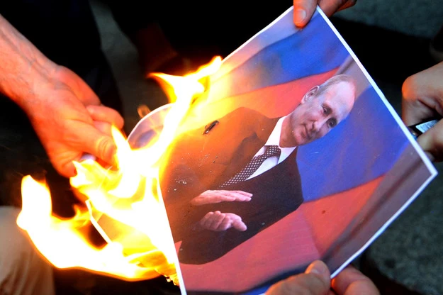 Protestowali przeciwko Putinowi Protestowali przeciwko Putinowi