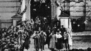 Józef Piłsudski podczas otwarcia uniwersytetu w Wilnie, 1919 r. 