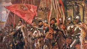 Fragment obrazu "Hetman Żółkiewski z husarią" Wojciecha Kossaka (Muzeum Narodowe w Warszawie)