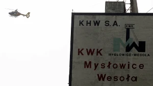 Helikopter ratunkowy nad terenem KWK "Mysłowice-Wesoła"