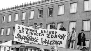 Warszawa, 1990, protest "Solidarnosci Walczacej" w trakcie kampanii wyborczej na prezydenta