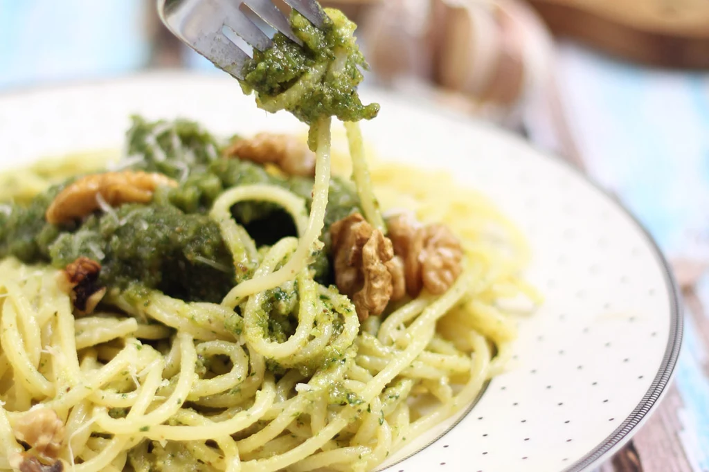 Spaghetti z polskim pesto