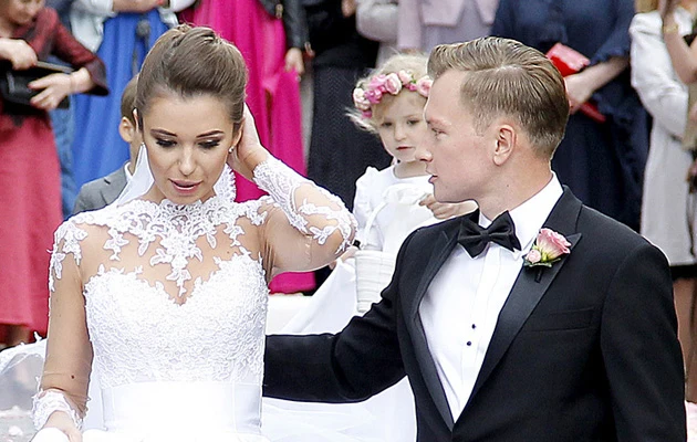 Agnieszka Szczurek i Kuba Wesołowski w dniu ślubu