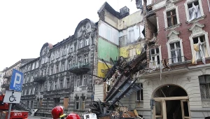 Gruzowisko kamienicy w Katowicach