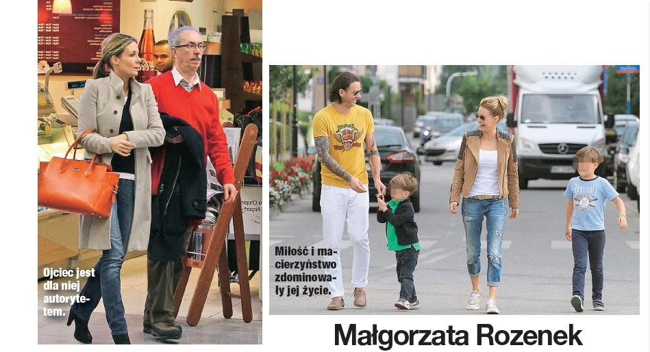 Małgorzata z tatą oraz dziećmi i Majdanem