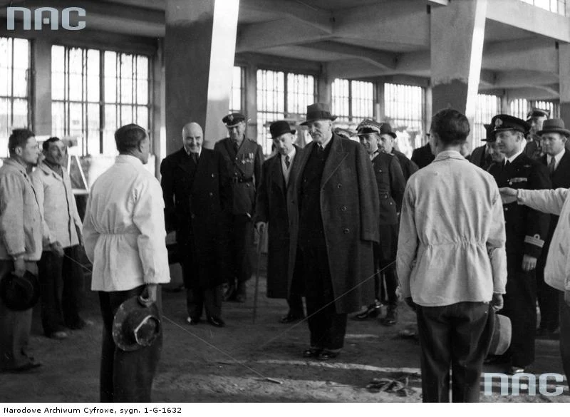 Wizyta prezydenta Ignacego Mościckiego w Państwowych Zakładach Lotniczych w Mielcu, 1938 Wizyta prezydenta Ignacego Mościckiego w Państwowych Zakładach Lotniczych w Mielcu, 1938
