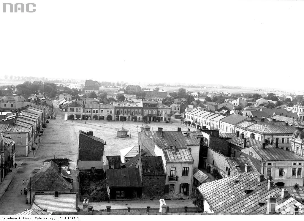 Mielec - widok ogólny rynku, 1932 Mielec - widok ogólny rynku, 1932