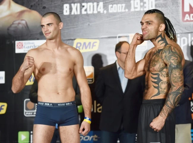 Pięściarze wagi półciężkiej Andrzej Sołdra (L) i Dawid Kostecki 