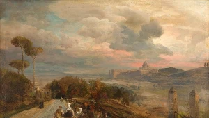 Skradziony podczas II wojny światowej obraz Oswalda Achenbacha Via Cassia koło Rzymu z 1878 r. (został już odzyskany), fot. .mck.krakow.pl