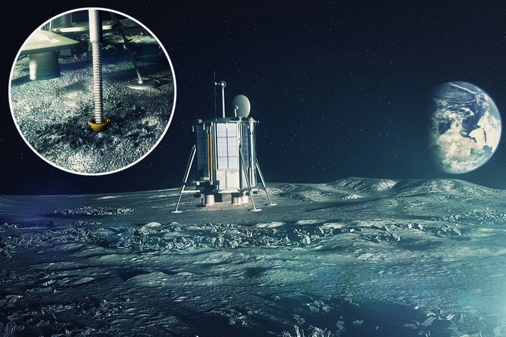 Grafika przedstawiająca koncepcję lądownika Lunar Mission One. Grafika przedstawiająca koncepcję lądownika Lunar Mission One.