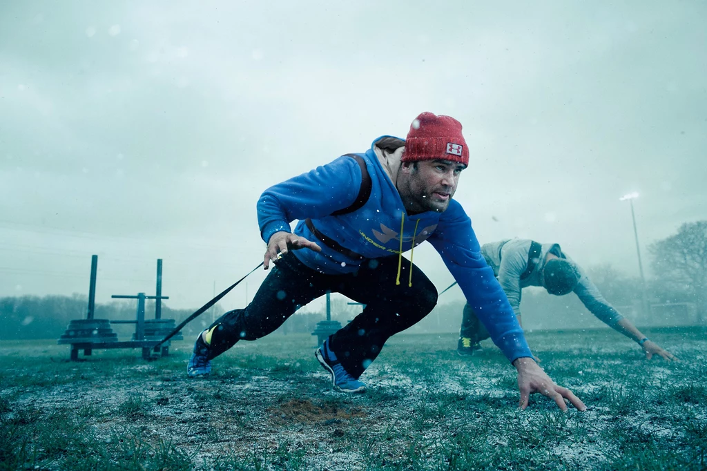 Jamie Roberts podczas treningu z pewnością docenia technologię Storm