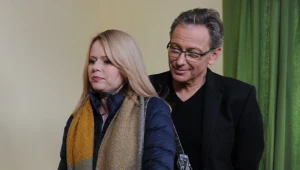 Jacek Borkowski i Magda Wójcik na planie serialu "Klan"
