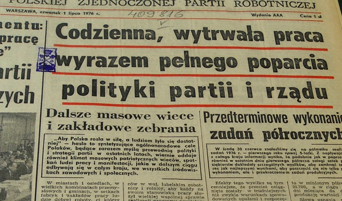 Numer Trybuny z 1 lipca 1976 roku
