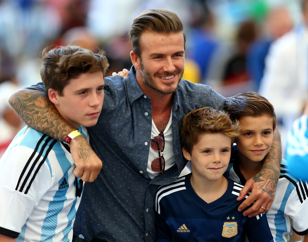 David Beckham z synami David Beckham z synami
