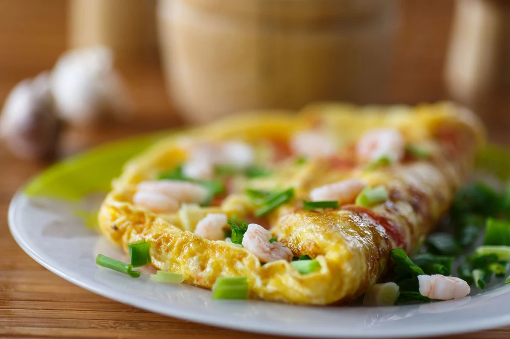 Omlet z krewetkami Omlet z krewetkami