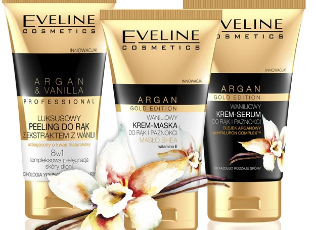 Kosmetyki do pielęgnacji rąk z serii Argan&Vanilla od Eveline