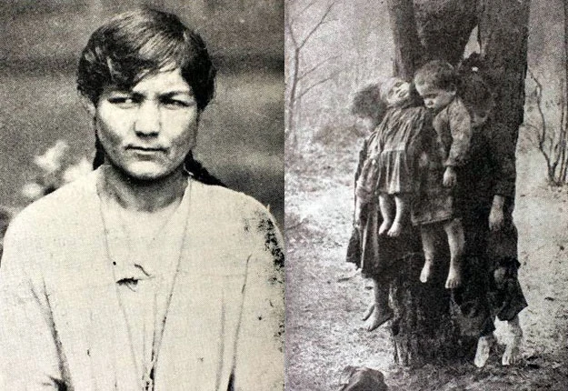 Marianna Dolińska i jej zamordowane dzieci. Zdjęcie zamieszczone w "Roczniku Psychiatrycznym" Marianna Dolińska i jej zamordowane dzieci. Zdjęcie zamieszczone w "Roczniku Psychiatrycznym"