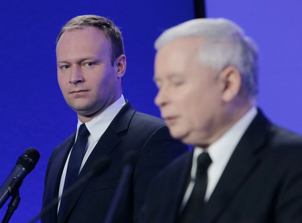 Rzecznik PiS Marcin Mastalerek i prezes Jarosław Kaczyński Rzecznik PiS Marcin Mastalerek i prezes Jarosław Kaczyński