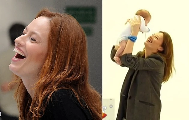 Magda Różczka z dzieckiem koleżanki (screen z dziendobry.tvn.pl)