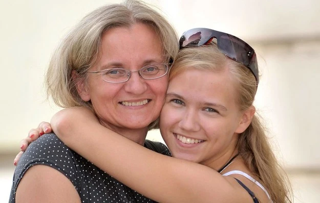Agnieszka Kaczorowska z mamą