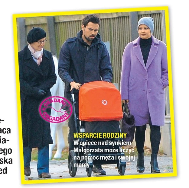 Małgorzata Kożuchowska z mamą, mężem i synem