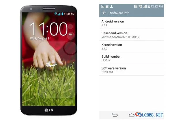 LG G2 oraz zrzut ekranu, który sugeruje, że ten model doczeka się aktualizacji
