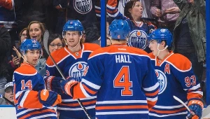 Radość hokeistów Edmonton Oilers 