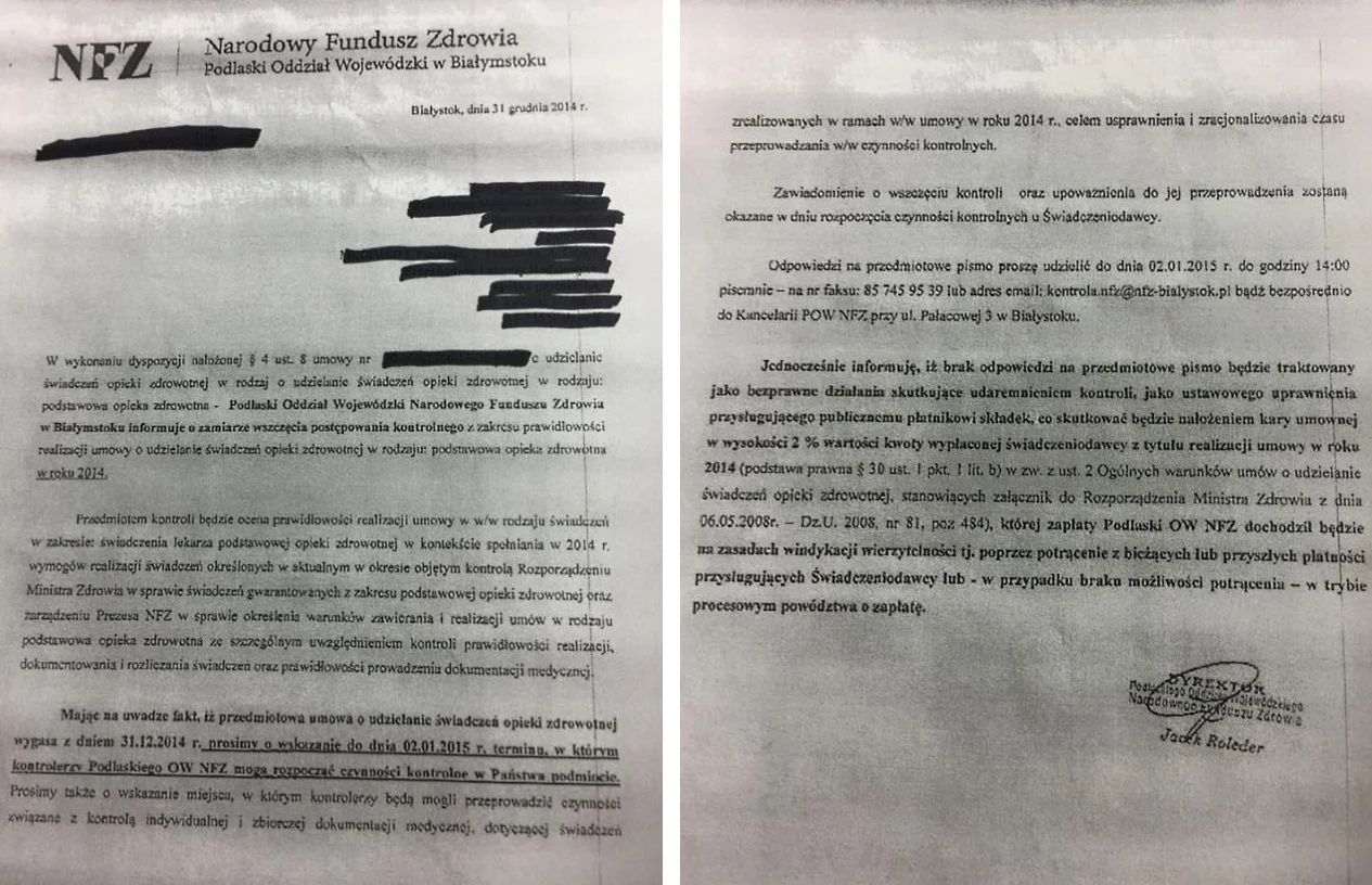 Skany wysłane z białostockiego NFZ Skany wysłane z białostockiego NFZ